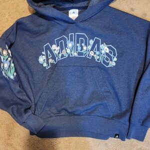 Adidas Blue Floral Hoodie